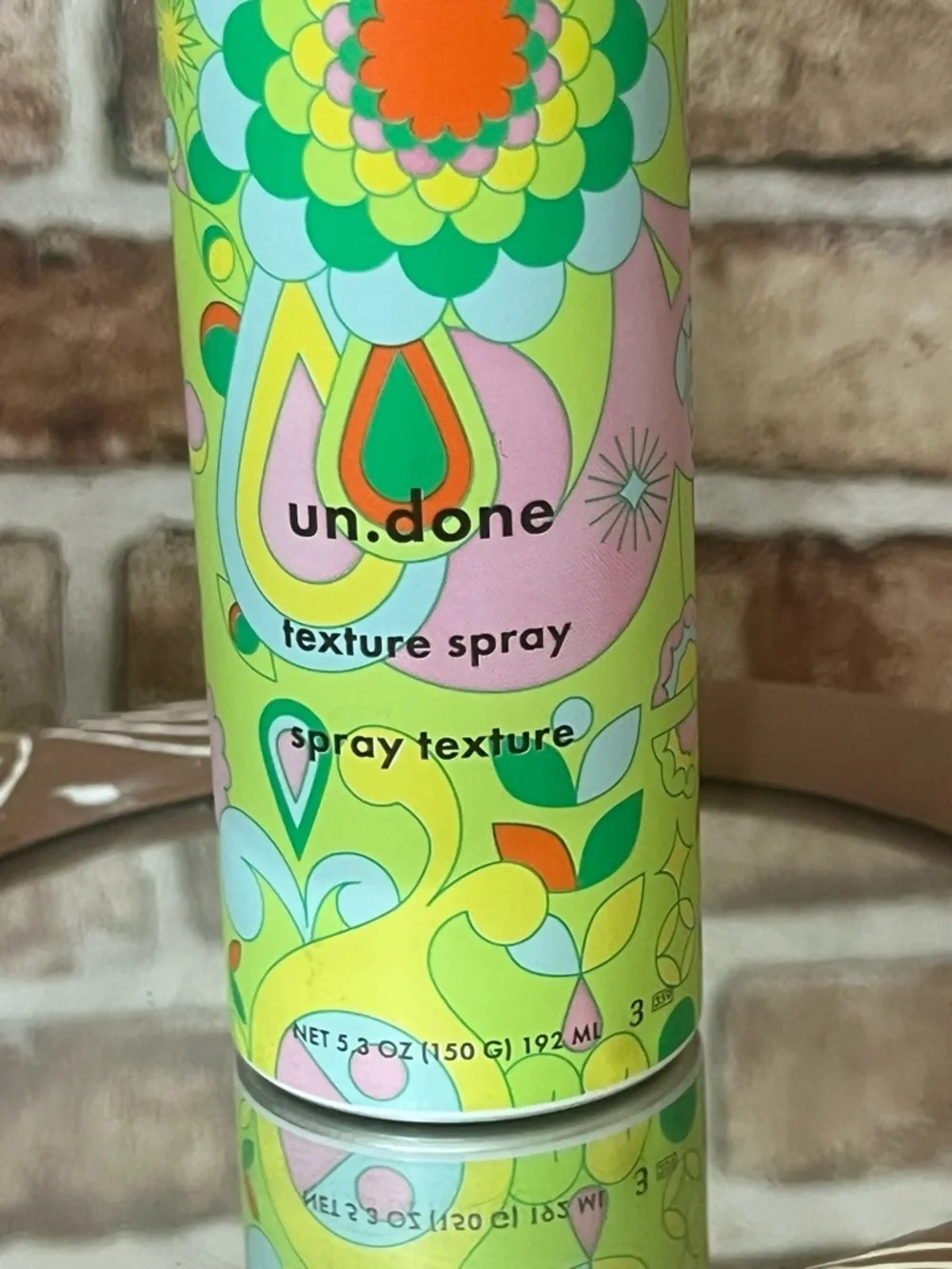 amika un.done Texture Spray — Green, Yellow & Pink Floral Can